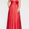 Faviana Charmeuse Dress in Red - women
