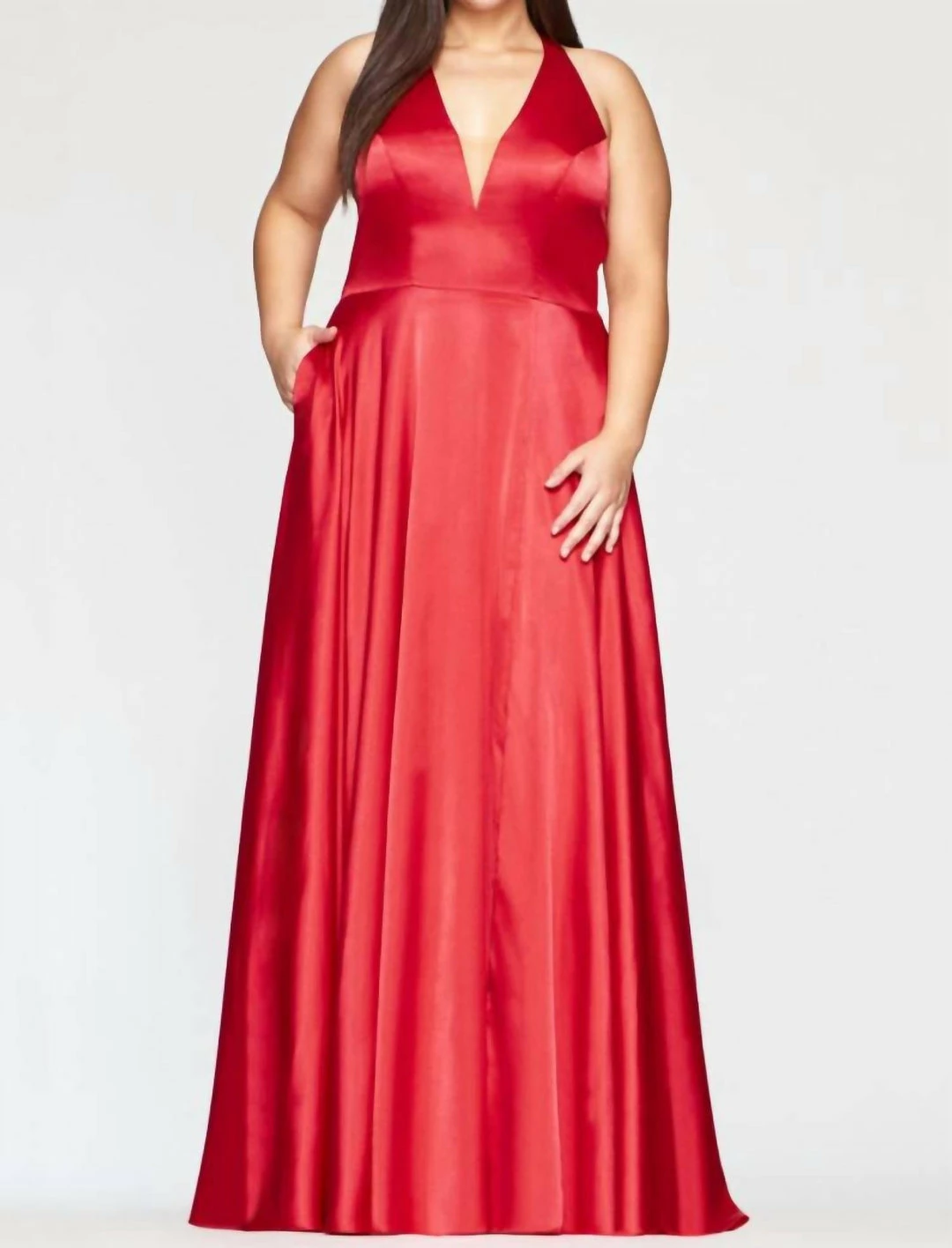 Faviana Charmeuse Dress in Red - women 1 Faviana Charmeuse Dress in Red - women