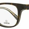 Omega Men's Rectangular Eyeglasses OM5004H 052 Dark Havana/Crystal 52mm