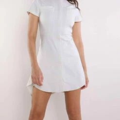 Anatomie Short Sleeve Saira Dress in Stone - women