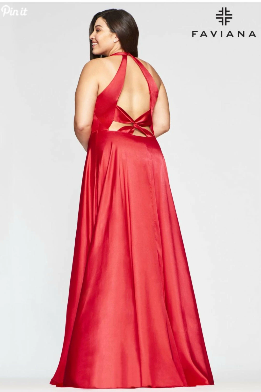 Faviana Charmeuse Dress in Red - women 3 Faviana Charmeuse Dress in Red - women - Image 3