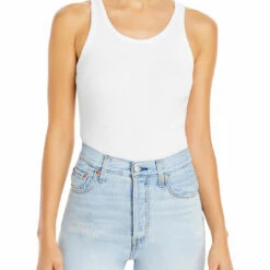 AMO Womens Ribbed Sleeveless Bodysuit