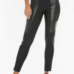 Anatomie Etherlane Leather Fleece-Lined Legging In Black - women
