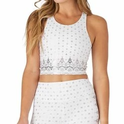 Onzie Lacey Bra in White/Silver Gloss - women