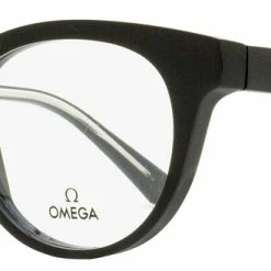 Omega Men's Pantos Eyeglasses OM5003H 001 Black/Crystal 52mm