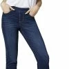 Jag Lewis Straight With Navy Embroidered Cuff Jeans in Harbor - women