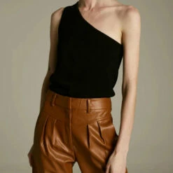 Deluc Cleo One Shoulder Top in Black - women