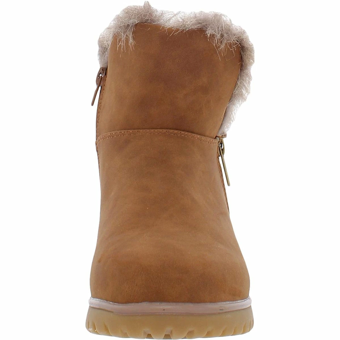 London Fog Womens Faux Suede Faux Fur Lined Ankle Boots 2 London Fog Womens Faux Suede Faux Fur Lined Ankle Boots - Image 2