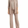 R&M Richards Womens Lace Sequined Pant Suit