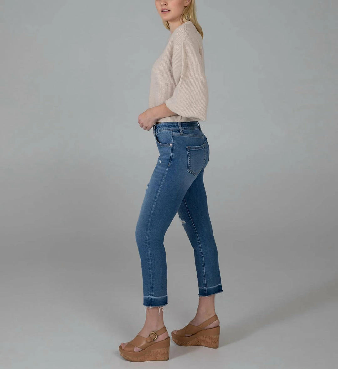 Jag Carter Girlfriend Distressed Capri in Dark Indigo - women 2 Jag Carter Girlfriend Distressed Capri in Dark Indigo - women - Image 2