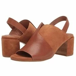 Gentle Souls Charlene Hooded Heeled Sandal in Cognac - women