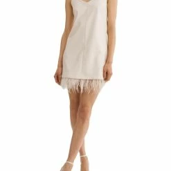 LAMARQUE Mollie Womens Vegan Leather Feather Mini Dress