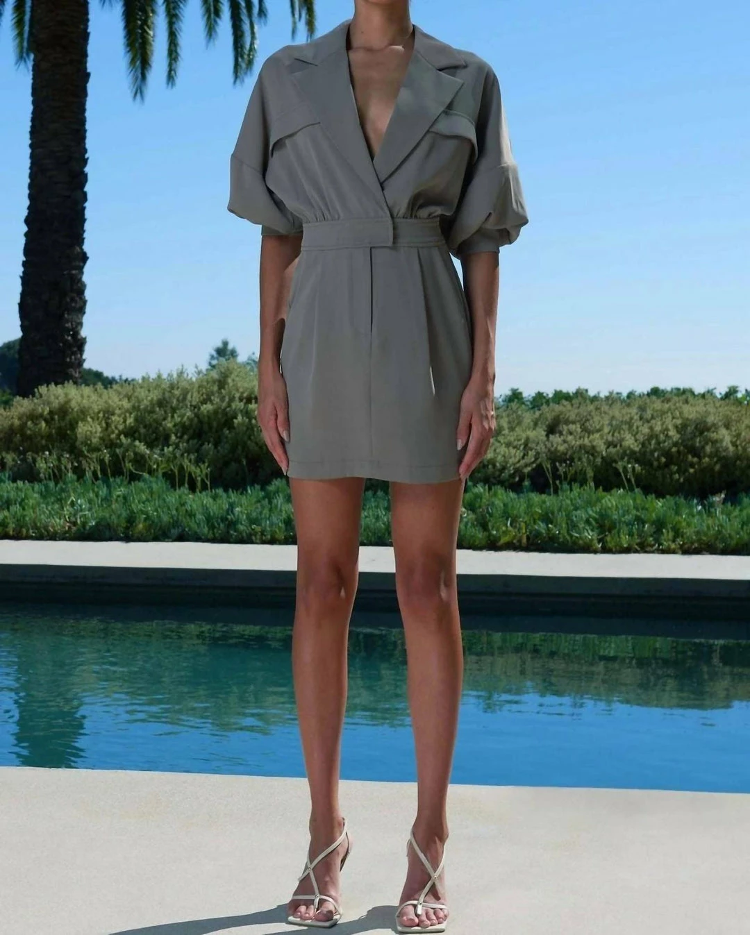 Misha Lara Mini Dress in Soft Sage - women 1 Misha Lara Mini Dress in Soft Sage - women