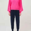 Brodie Cashmere Bonny Bobble Jumper in Neon Pink - women