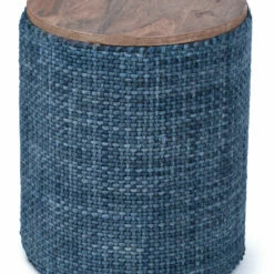 Anaya Home Handwoven Luxe Indigo Storage Side Table