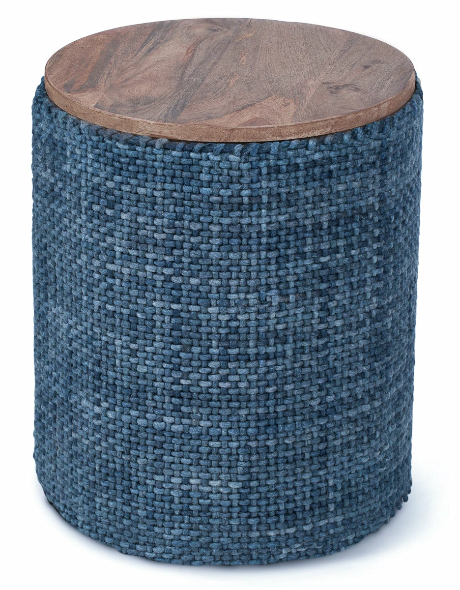Anaya Home Handwoven Luxe Indigo Storage Side Table 1 Anaya Home Handwoven Luxe Indigo Storage Side Table