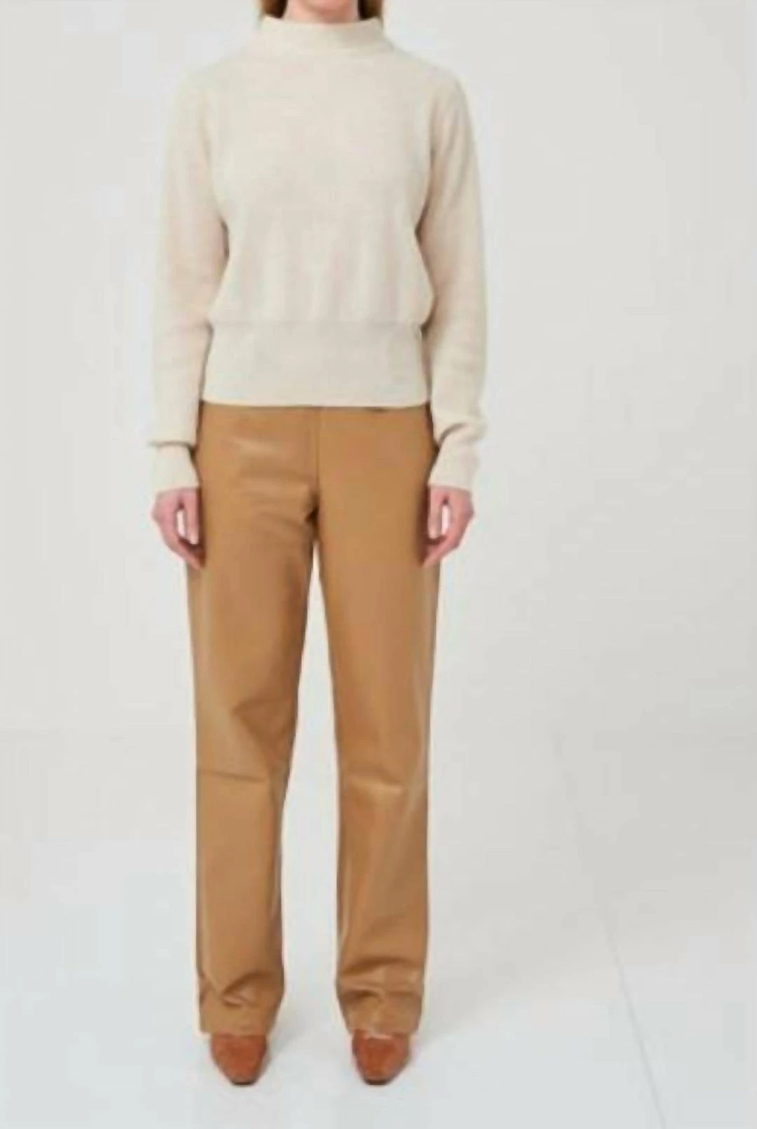 Brodie Cashmere Sophia Fringe Sweater in Antique White - women 1 Brodie Cashmere Sophia Fringe Sweater in Antique White - women