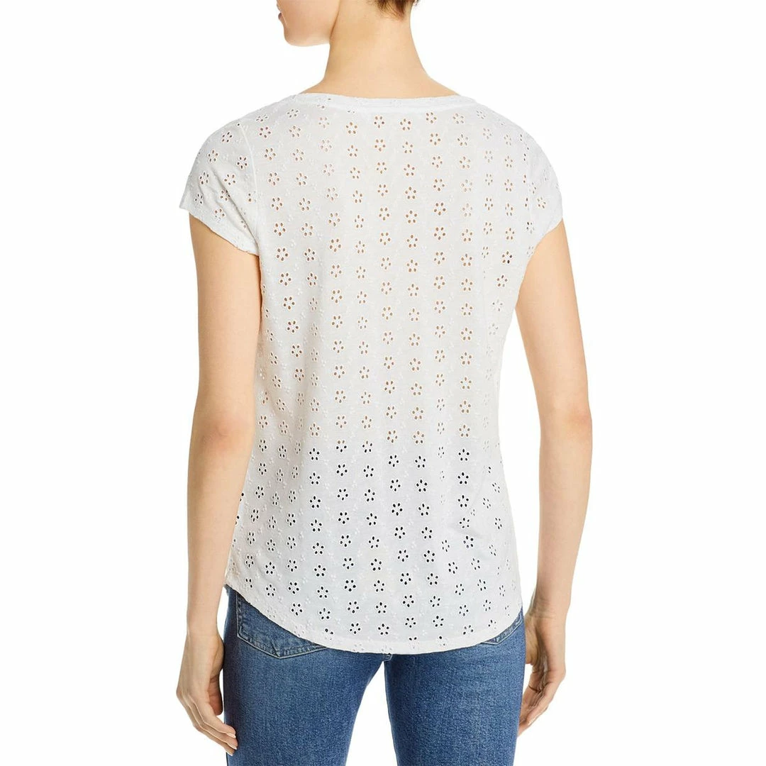 Single Thread Womens Scoop Neck Eyelet Pullover Top 2 Single Thread Womens Scoop Neck Eyelet Pullover Top - Image 2