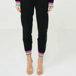 Brodie Cashmere Rainbow Thunder Strike Cashmere Jogger in Multi - women