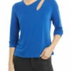 Single Thread Womens Assymetric Cutout Blouse