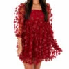 Storia Love Lockdown Daisies Mini Dress in Red - women