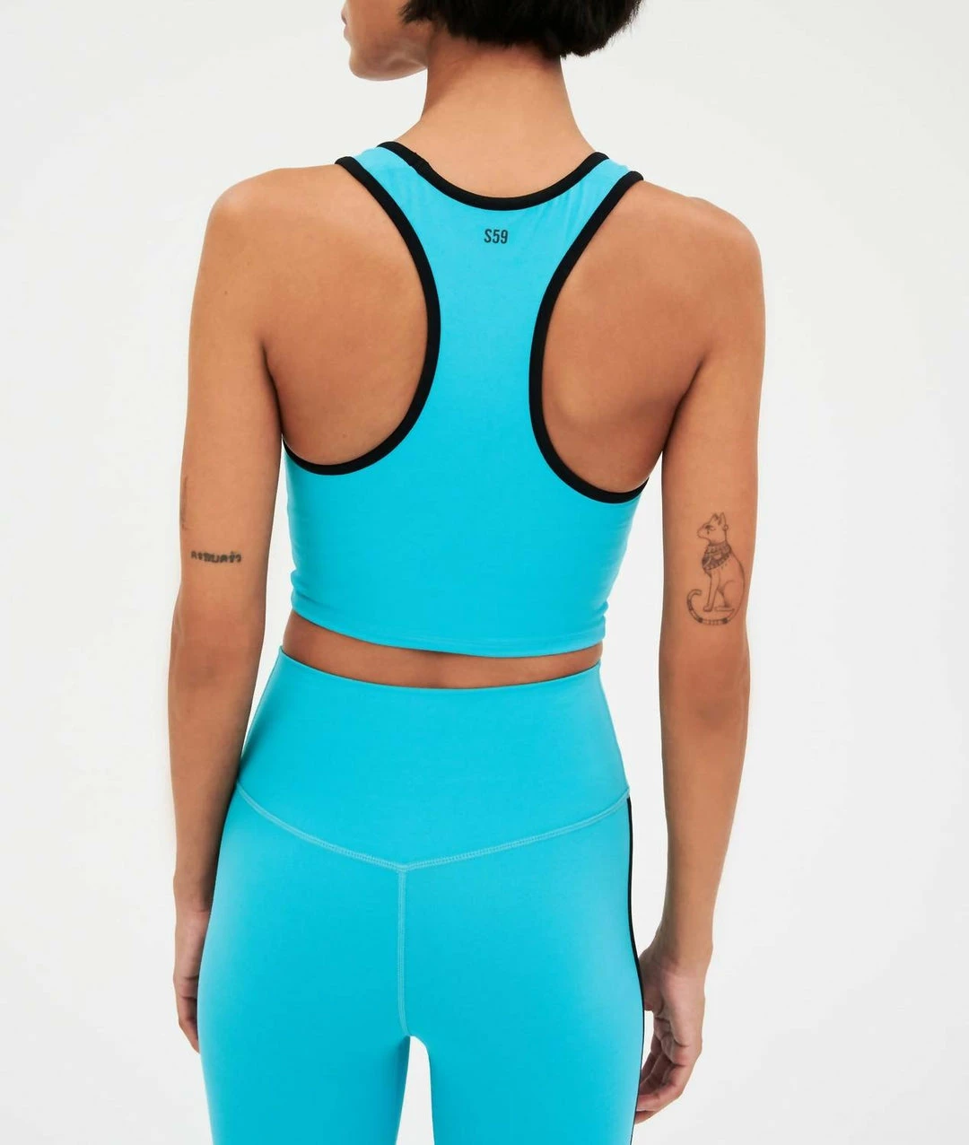 Splits59 Amber Airweight Bralette in Aqua/Black - women 2 Splits59 Amber Airweight Bralette in Aqua/Black - women - Image 2