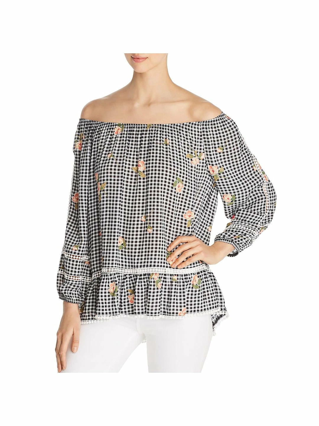 Single Thread Womens Floral Print Off-The-Shoulder Top 1 Single Thread Womens Floral Print Off-The-Shoulder Top