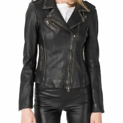 LAMARQUE Harper Womens Leather Short Motorcycle Jacket