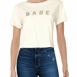 AMO Babe Womens Printed Short Sleeve Top