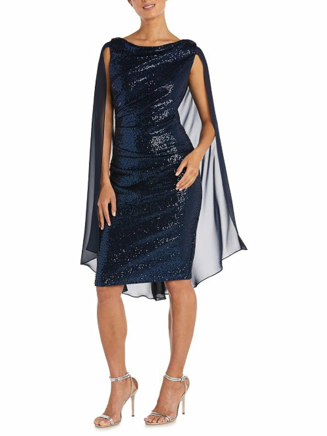 R&M Richards Womens Sequined Draped Cocktail and Party Dress 2 R&M Richards Womens Sequined Draped Cocktail and Party Dress - Image 2