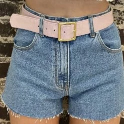 Jj Winters Callie Belt in Light Pink Croco - women