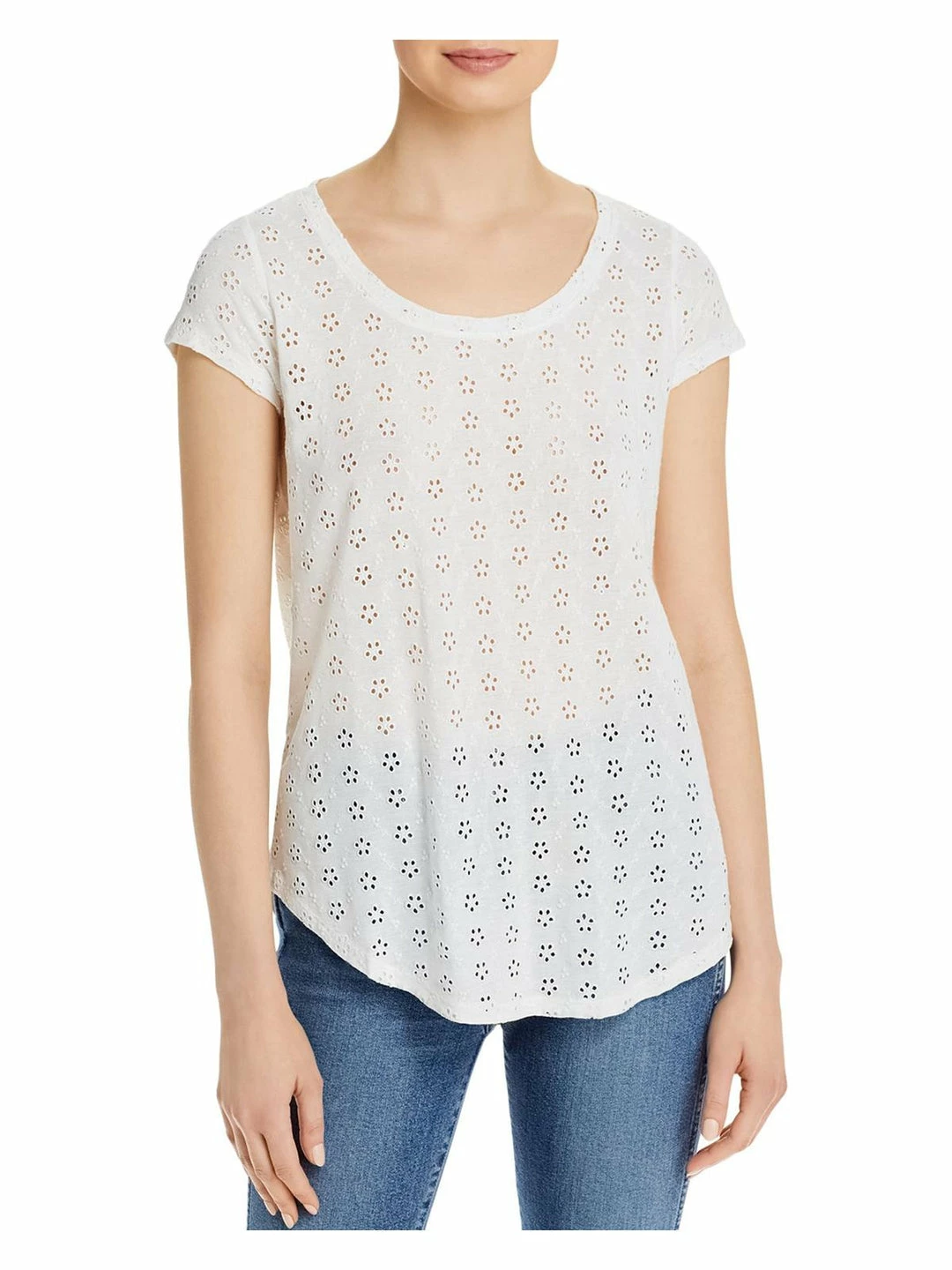 Single Thread Womens Scoop Neck Eyelet Pullover Top 1 Single Thread Womens Scoop Neck Eyelet Pullover Top