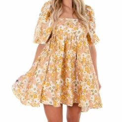 Storia To The Top Floral Babydoll Dress in Multi - women