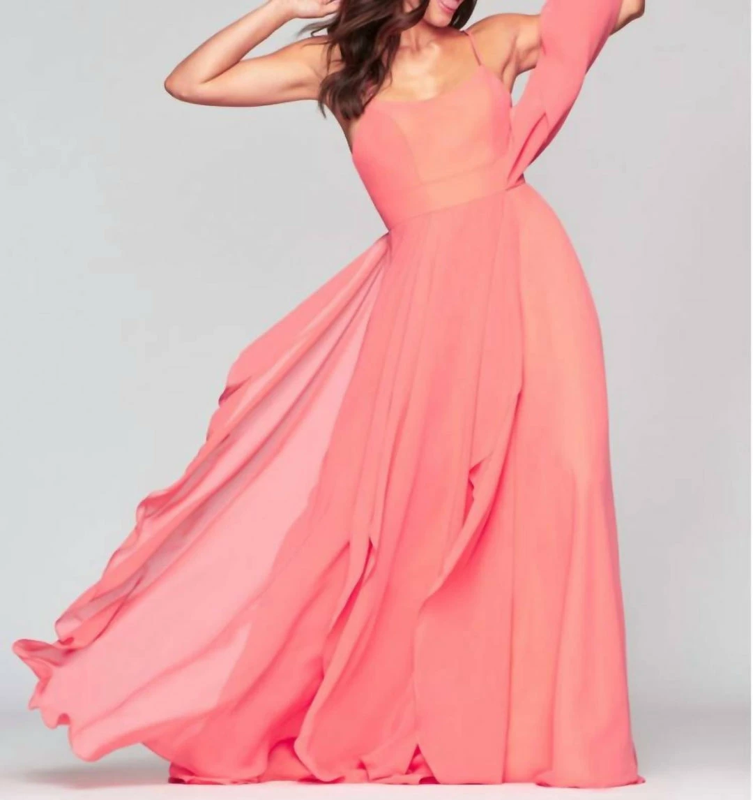 Faviana Chiffon Evening Gown in Sorbet - women 3 Faviana Chiffon Evening Gown in Sorbet - women - Image 3