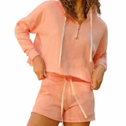 AMO Womens Cropped Cozy Hoodie