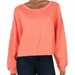 AMO Womens Organic Cotton Distressed Sweatshirt