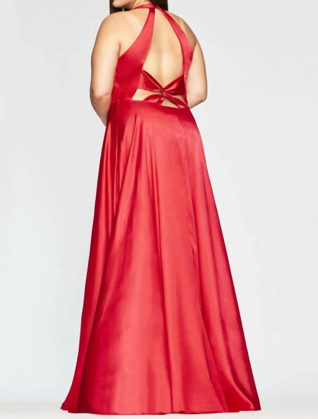 Faviana Charmeuse Dress in Red - women 2 Faviana Charmeuse Dress in Red - women - Image 2